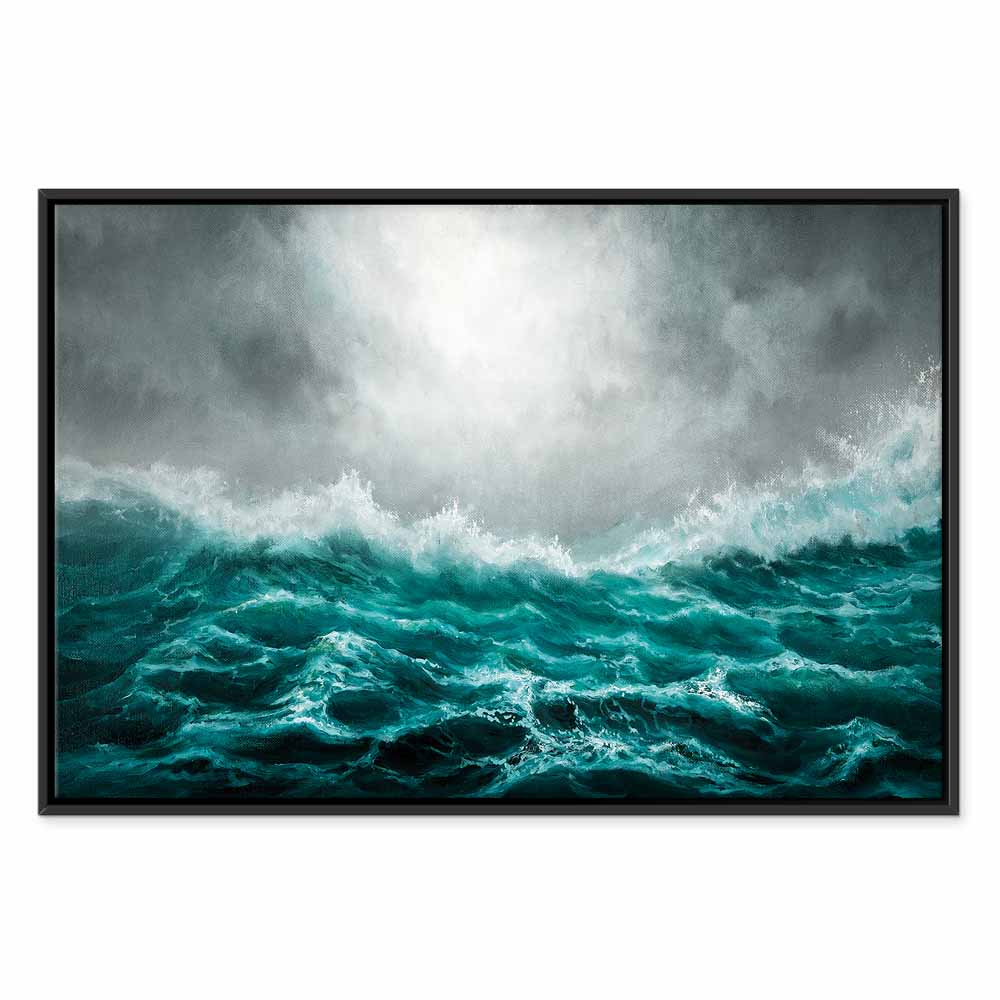 Canvas Print Rough Sea in Turquoise Tones - Image 15