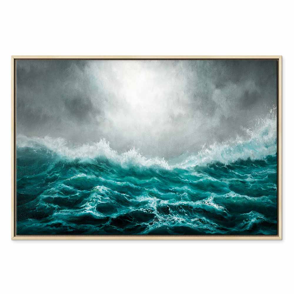 Canvas Print Rough Sea in Turquoise Tones - Image 21