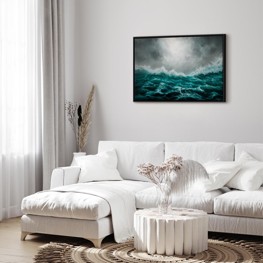 Canvas Print Rough Sea in Turquoise Tones - Image 16