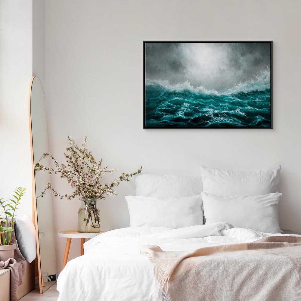 Canvas Print Rough Sea in Turquoise Tones - Image 17