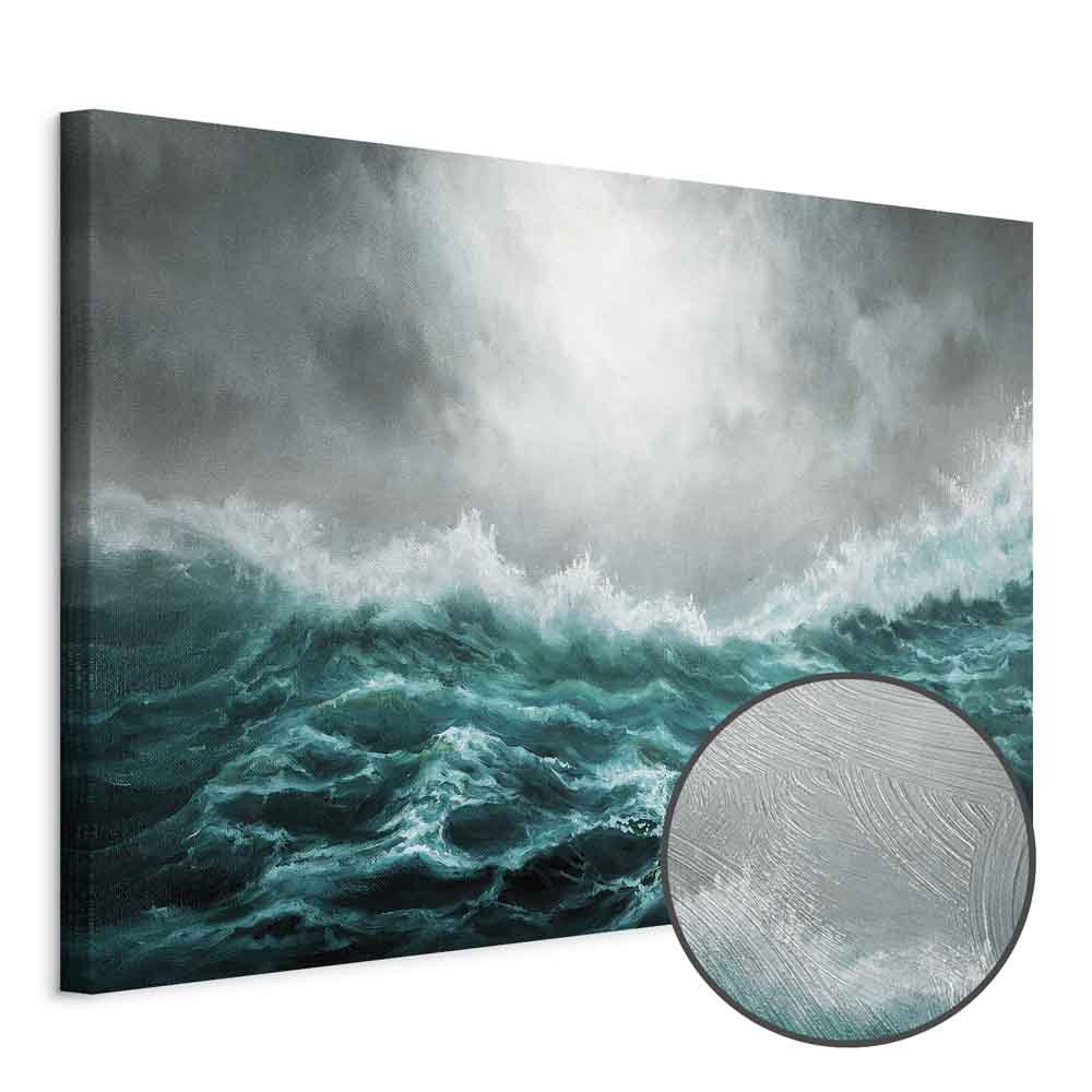 Canvas Print Rough Sea in Turquoise Tones - Image 9