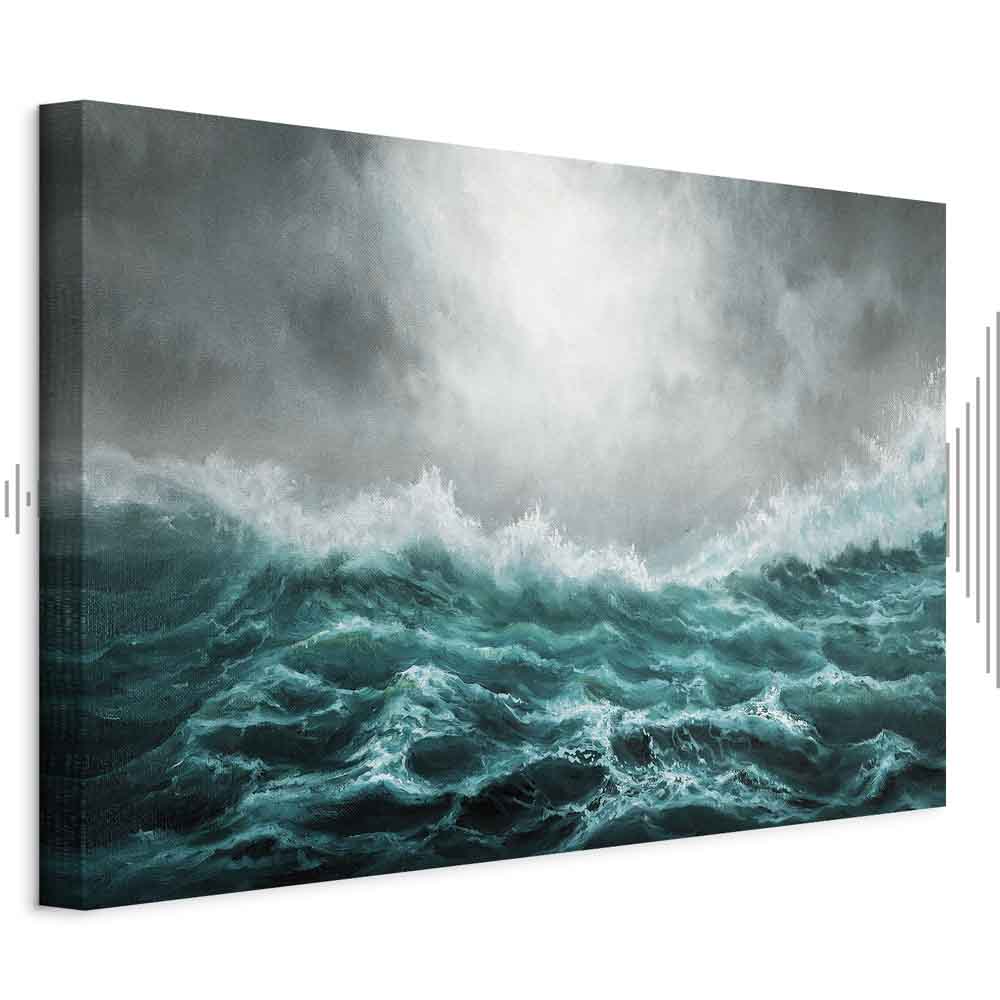 Canvas Print Rough Sea in Turquoise Tones