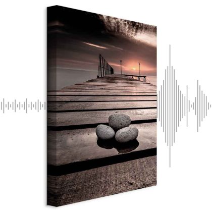 Canvas Print Pier at Sunset with Stones