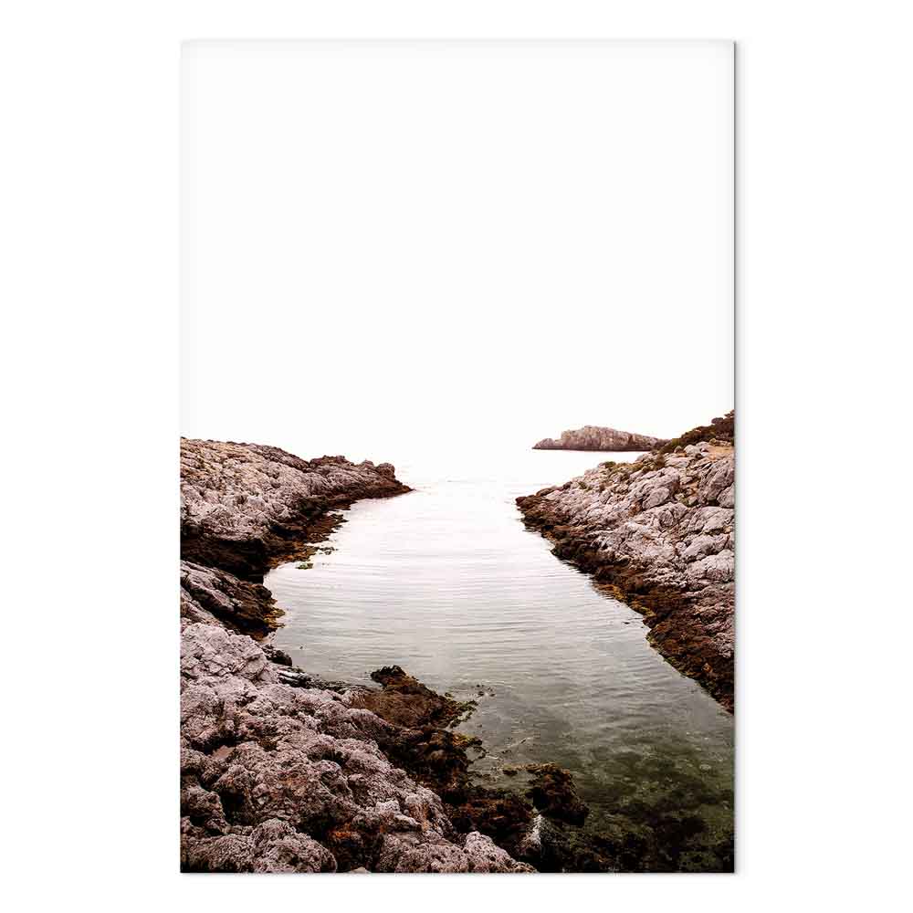 Canvas Print Rocky Coast in a Light Colour Palette - Image 2