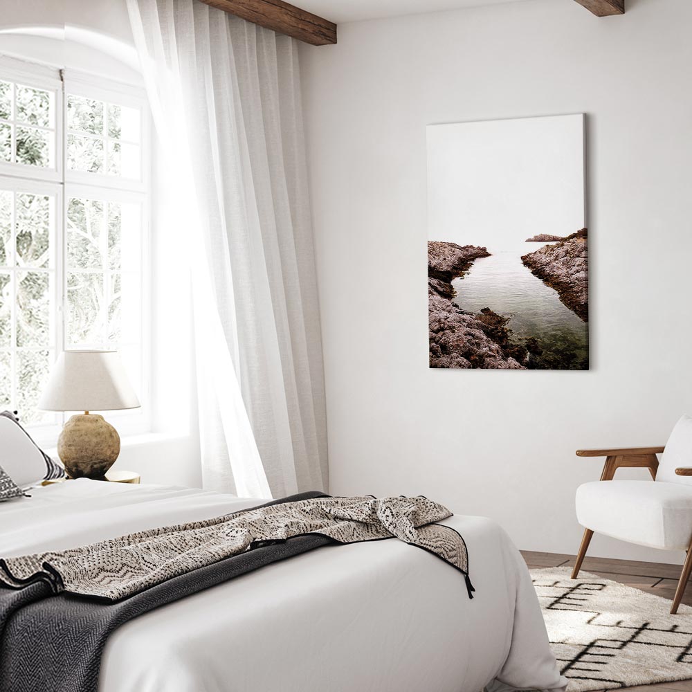 Canvas Print Rocky Coast in a Light Colour Palette - Image 4