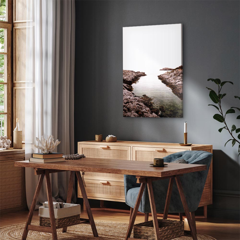 Canvas Print Rocky Coast in a Light Colour Palette - Image 5