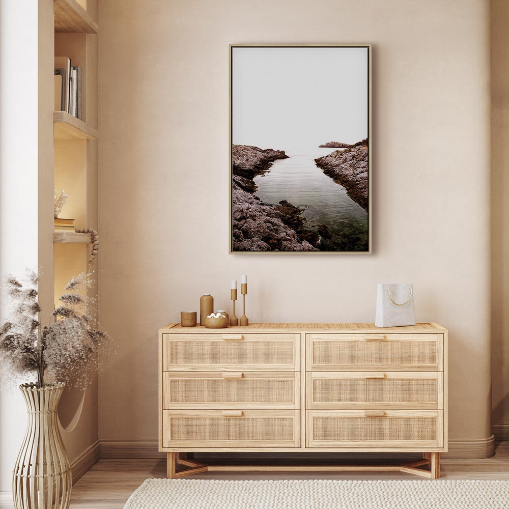 Canvas Print Rocky Coast in a Light Colour Palette - Image 22