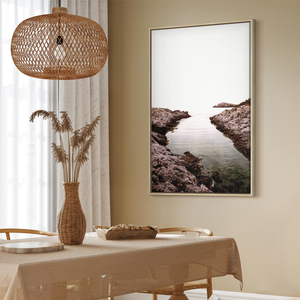 Canvas Print Rocky Coast in a Light Colour Palette - Image 24