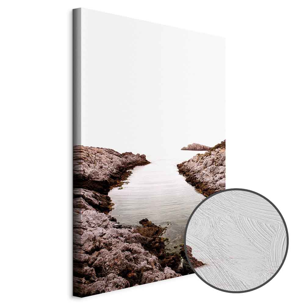 Canvas Print Rocky Coast in a Light Colour Palette - Image 9