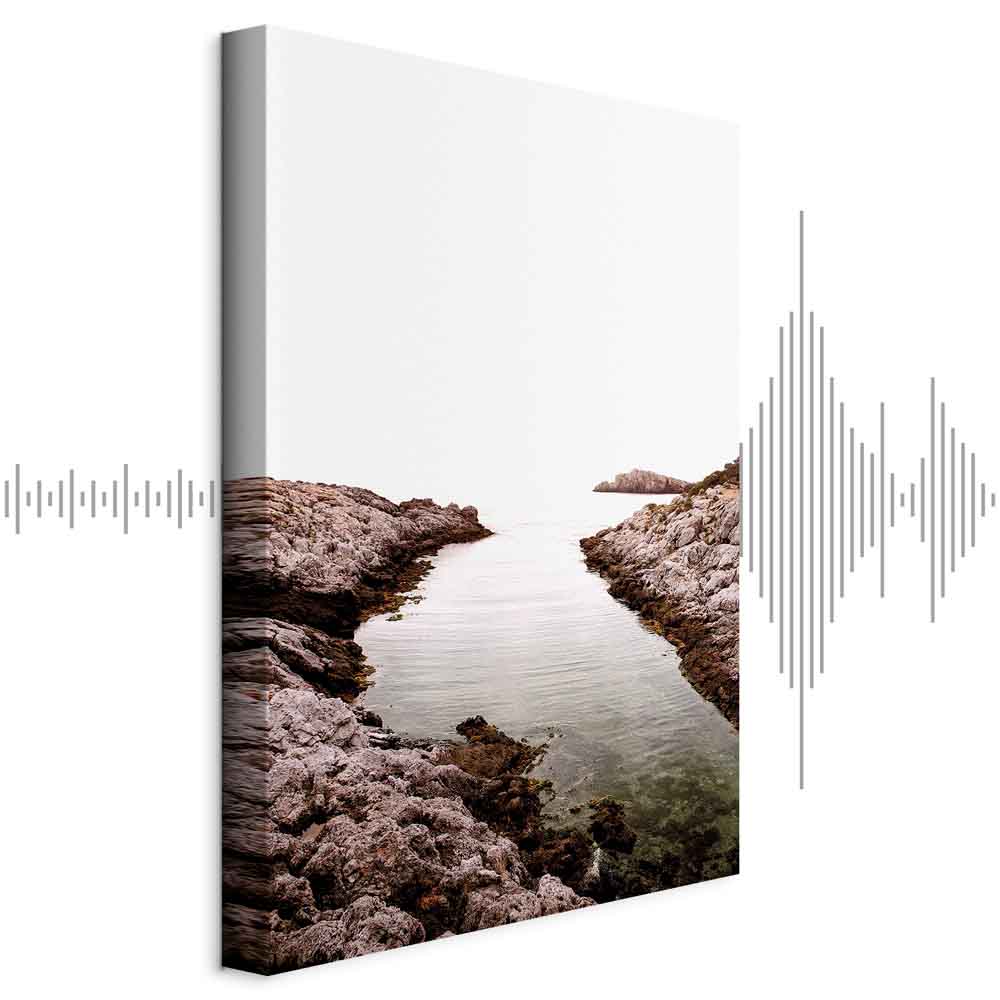 Canvas Print Rocky Coast in a Light Colour Palette