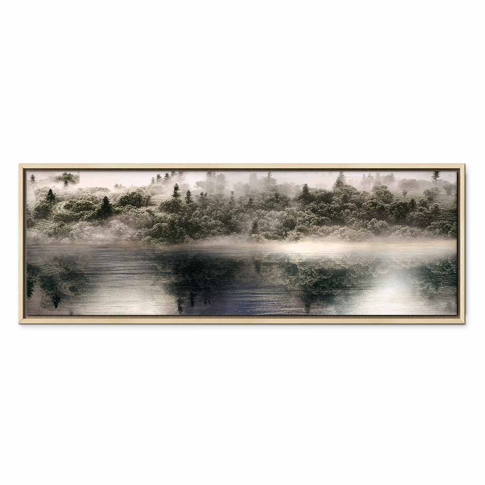 Wide Canvas Print Misty Forest by the Lake - Image 21