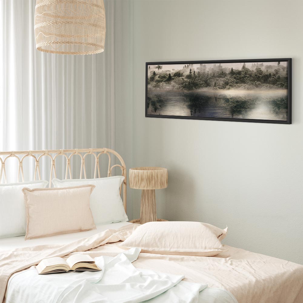 Wide Canvas Print Misty Forest by the Lake - Image 17