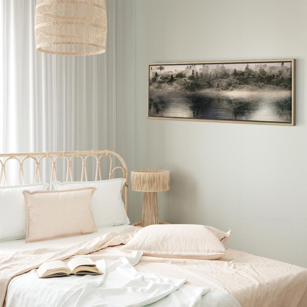 Wide Canvas Print Misty Forest by the Lake - Image 23