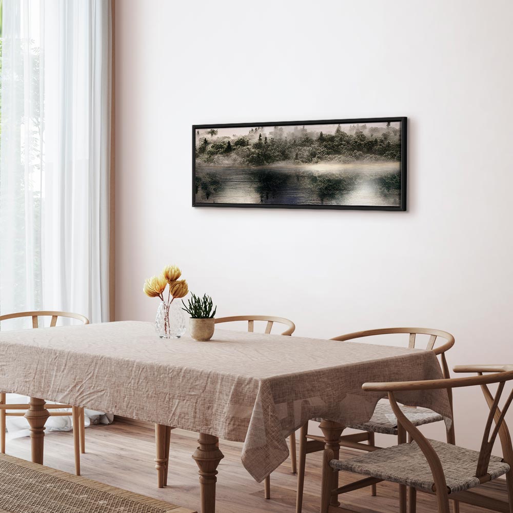 Wide Canvas Print Misty Forest by the Lake - Image 18