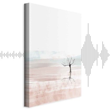 Canvas Print Lonely Tree in a Pastel Landscape