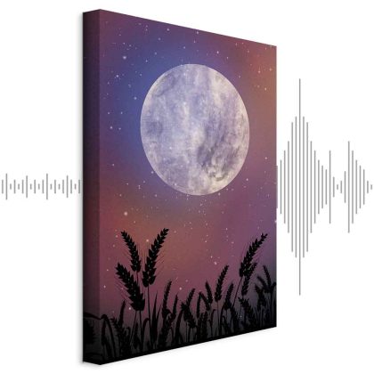 Canvas Print Moon over a Meadow at Dusk