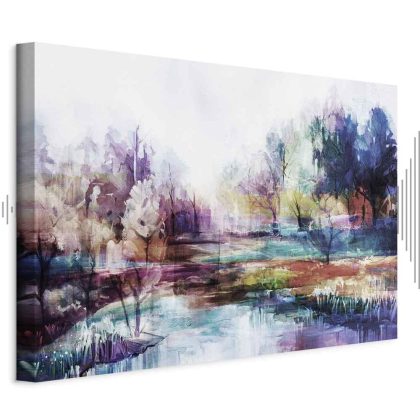 Canvas Print Colourful Waterside Landscape