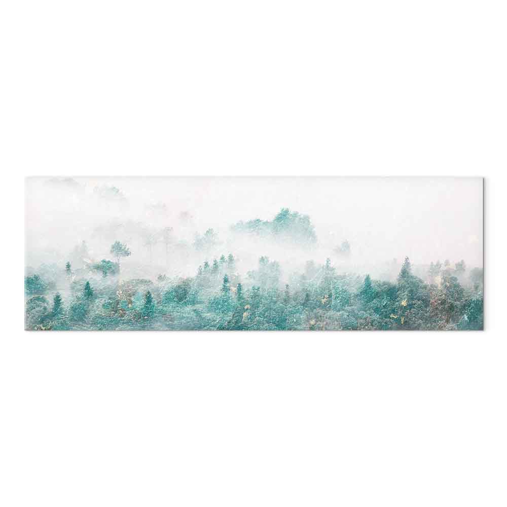 Breites Leinwandbild Nebelwald in Pastelltönen – Bild 2