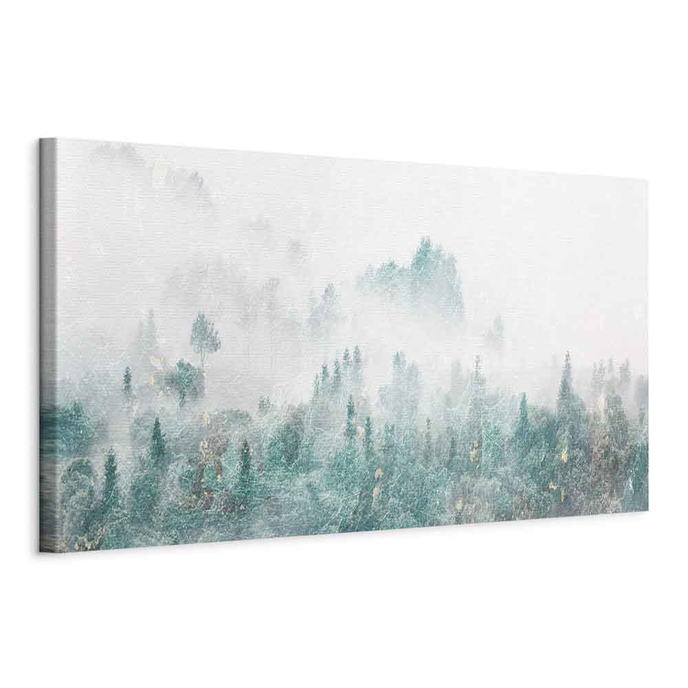Breites Leinwandbild Nebelwald in Pastelltönen – Bild 11