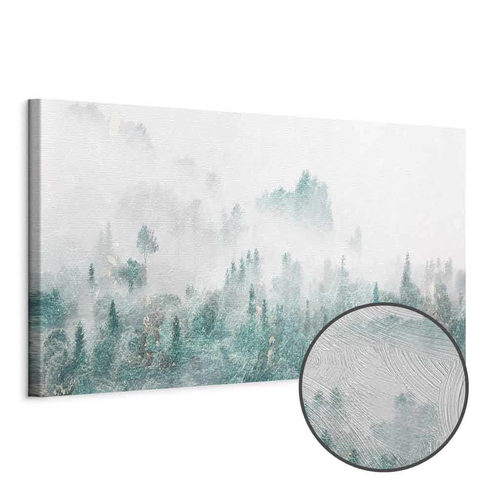 Breites Leinwandbild Nebelwald in Pastelltönen – Bild 9