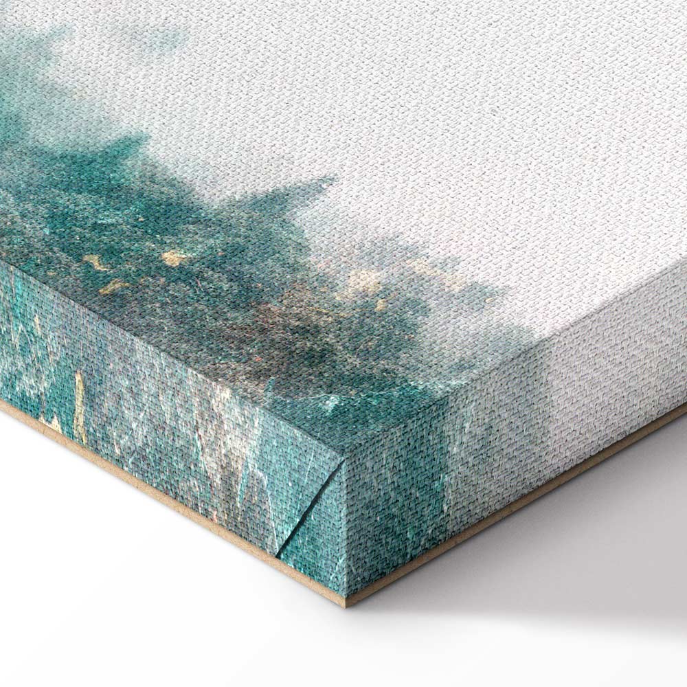 Breites Leinwandbild Nebelwald in Pastelltönen – Bild 6