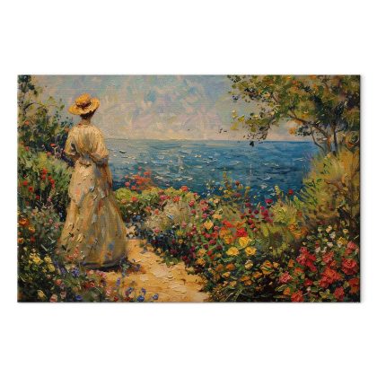 Canvas Print Woman in a Seaside Garden