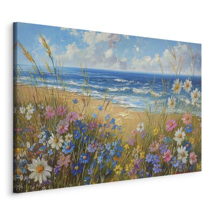 Canvas Print Flowers on Dunes by the Sea