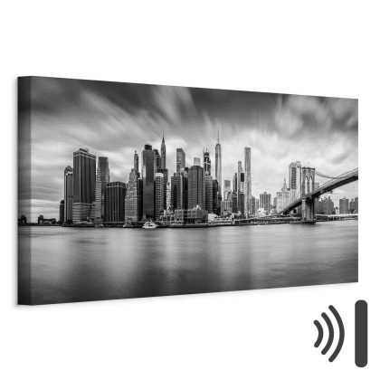 Wide Canvas Print New York Skyline in Black and White