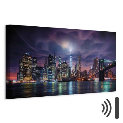 Wide Canvas Print New York Skyline at Night