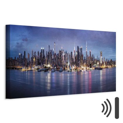 Wide Canvas Print New York Skyline at Dusk