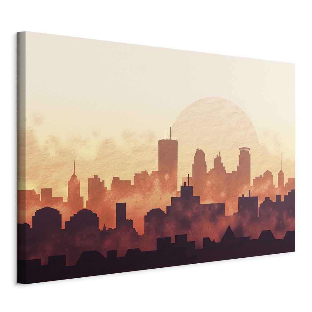 Leinwandbild Stadt im Licht des Sonnenuntergangs – Bild 11