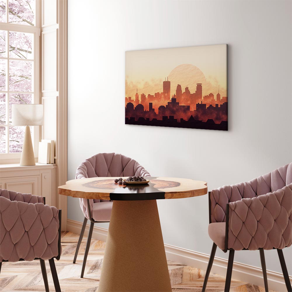 Leinwandbild Stadt im Licht des Sonnenuntergangs – Bild 3