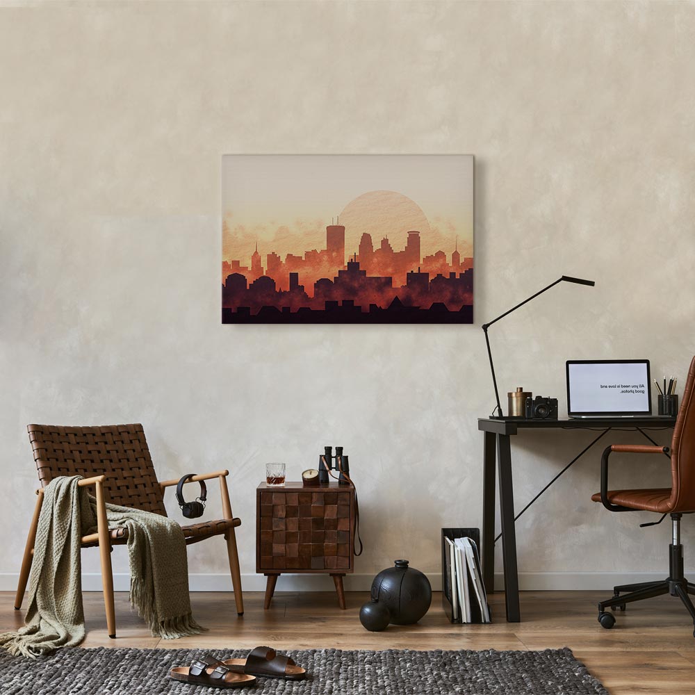 Leinwandbild Stadt im Licht des Sonnenuntergangs – Bild 5