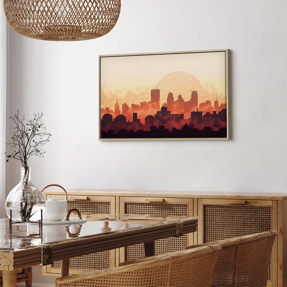 Leinwandbild Stadt im Licht des Sonnenuntergangs – Bild 24