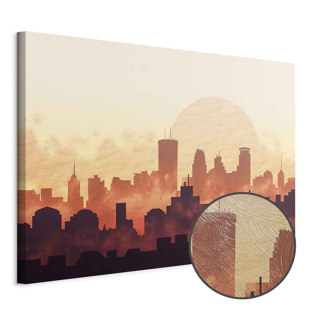 Leinwandbild Stadt im Licht des Sonnenuntergangs – Bild 9