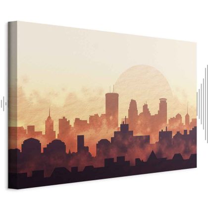 Canvas Print City Bathed in Sunset Light