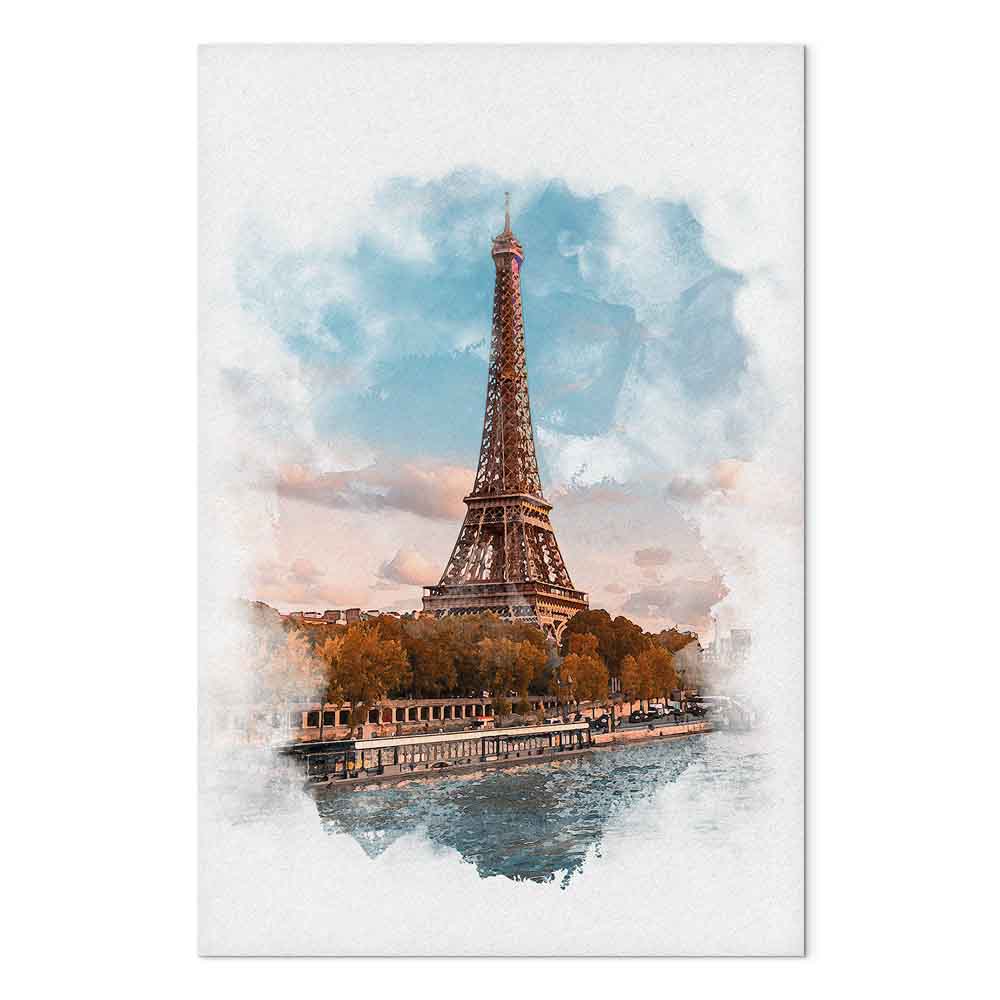 Canvas Print Eiffel Tower in an Artistic Style - Image 2