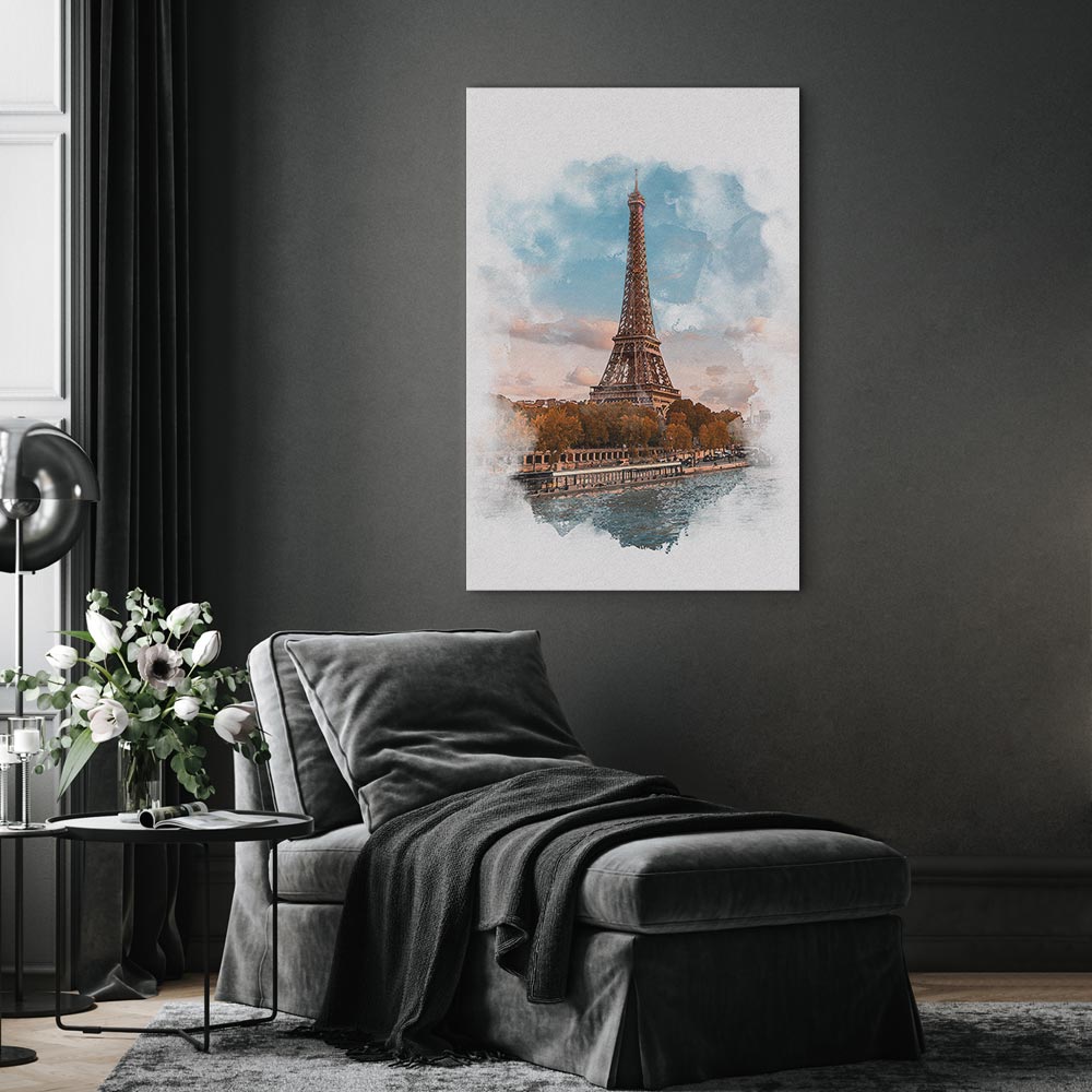 Canvas Print Eiffel Tower in an Artistic Style - Image 3