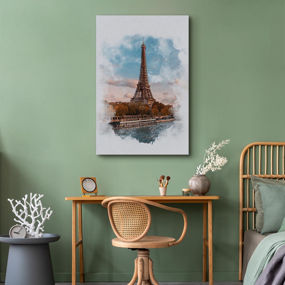 Canvas Print Eiffel Tower in an Artistic Style - Image 5