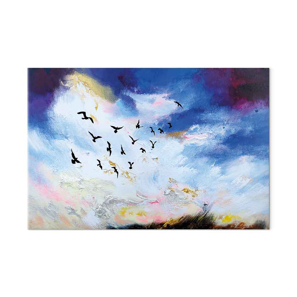 Canvas Print Birds against a Painterly Sky - Image 2