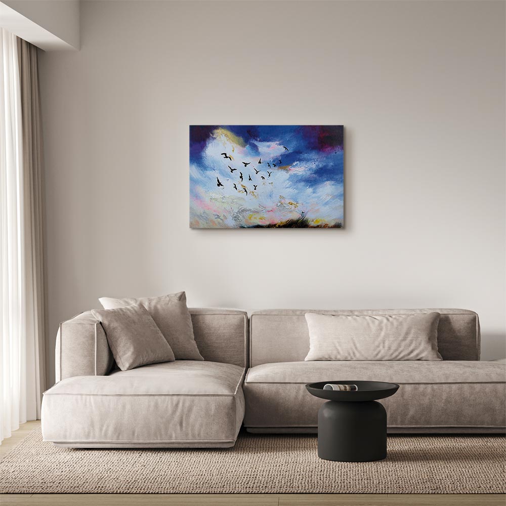 Canvas Print Birds against a Painterly Sky - Image 3