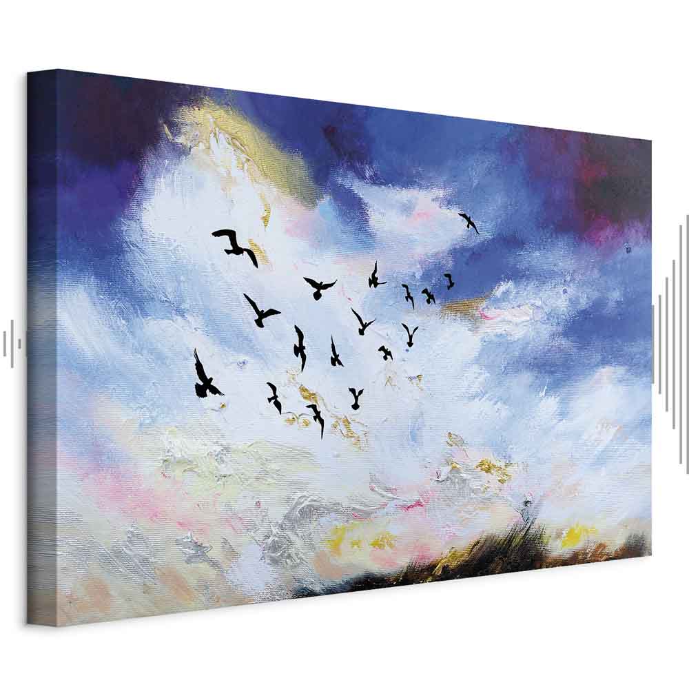 Canvas Print Birds against a Painterly Sky
