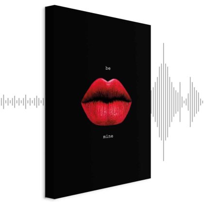 Canvas Print Red Lips on a Black Background
