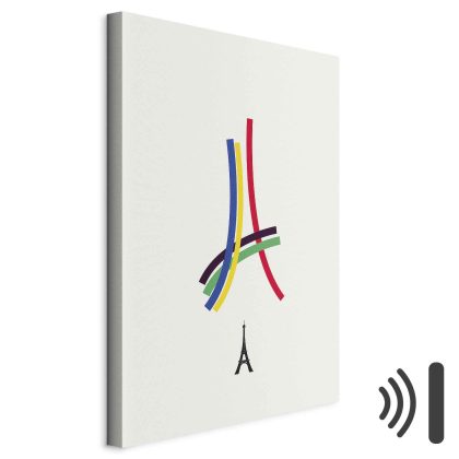 Canvas print Eiffel Tower Colorful lines