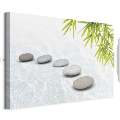 Canvas Print Zen Stones and Bamboo Over Water