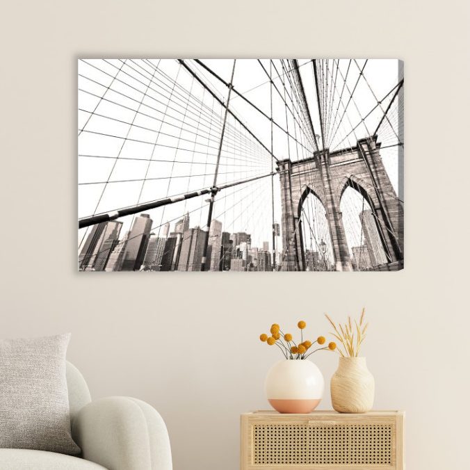 Leinwandbild Skyline von New York bei Nacht