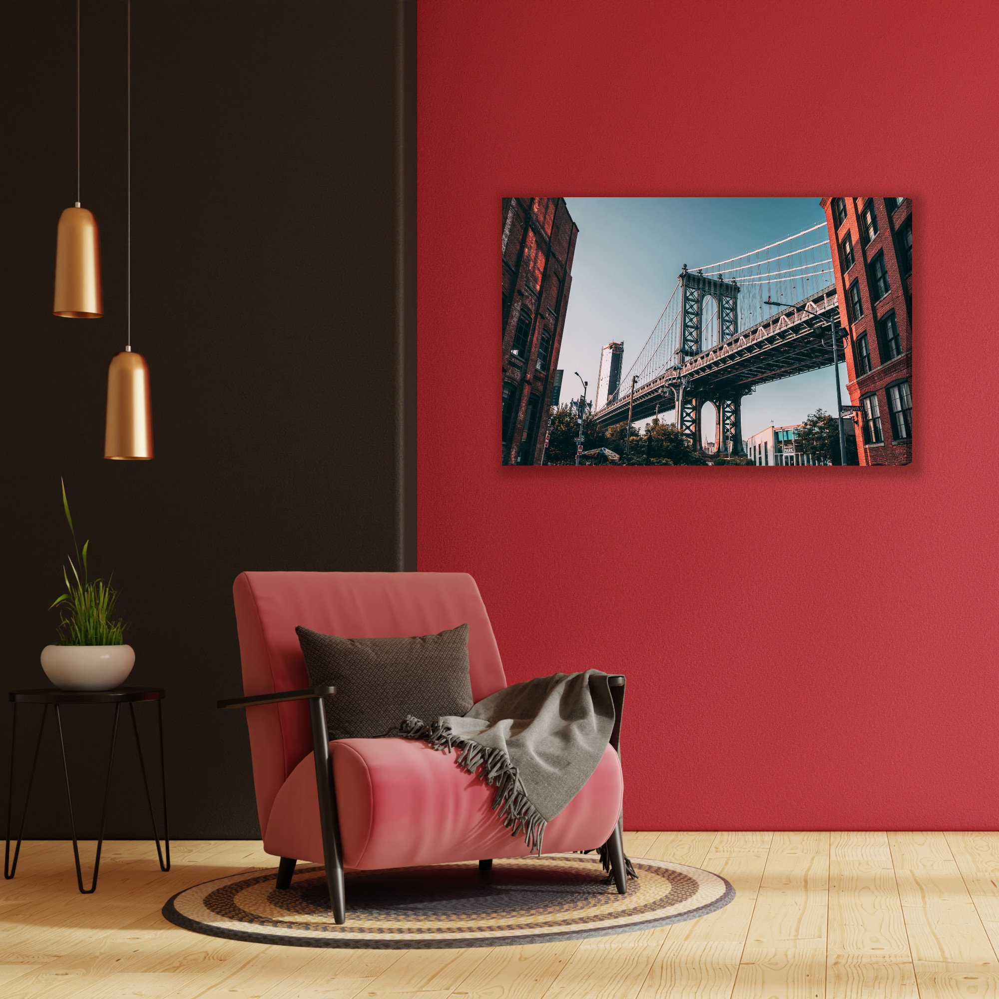 Canvas print Manhattan Bridge in New York - Image 2