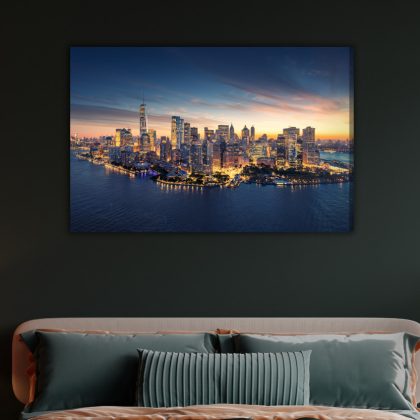 Leinwandbild Skyline von New York bei Dämmerung