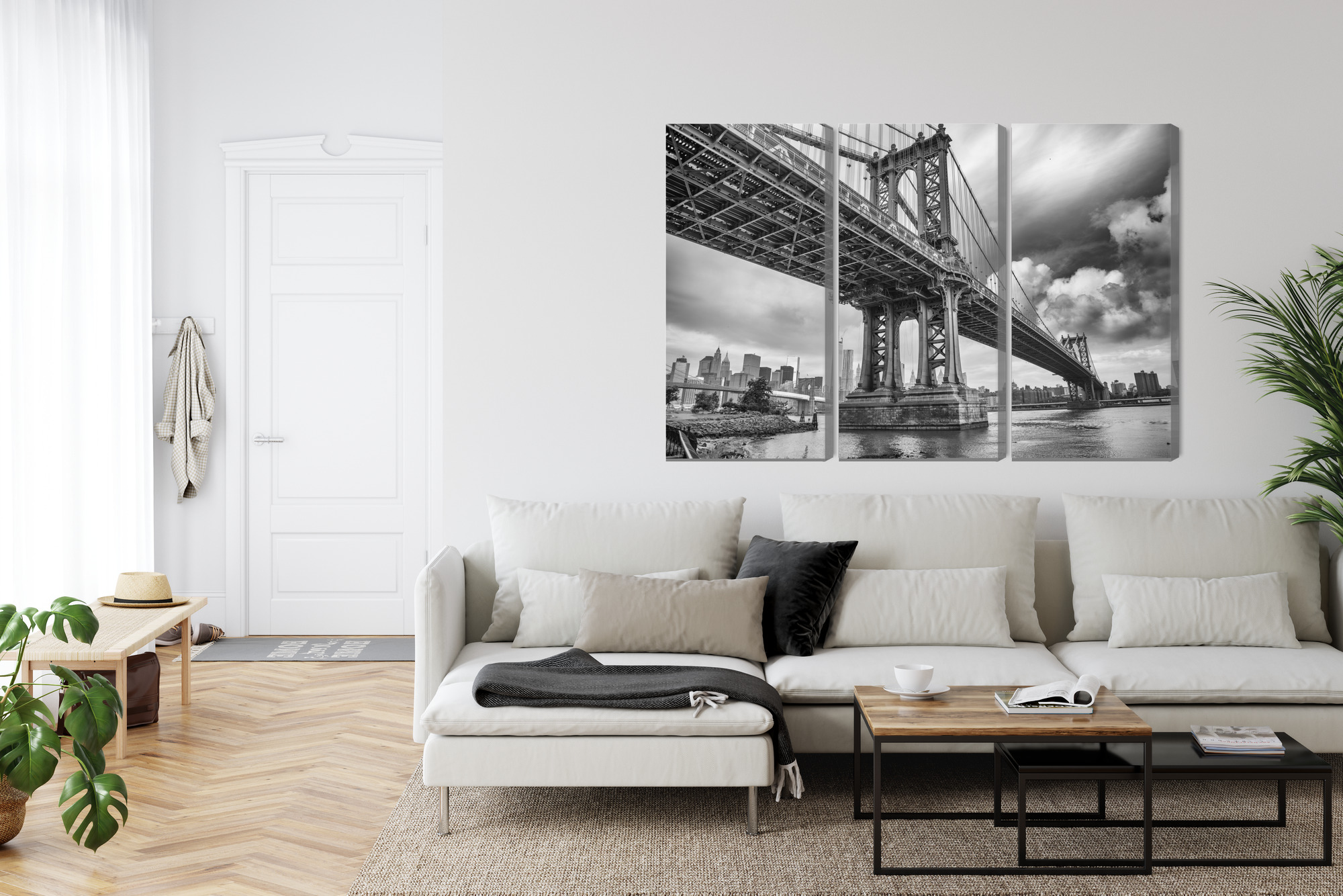 Mehrteiliges Leinwandbild Manhattan Bridge New York – Bild 5