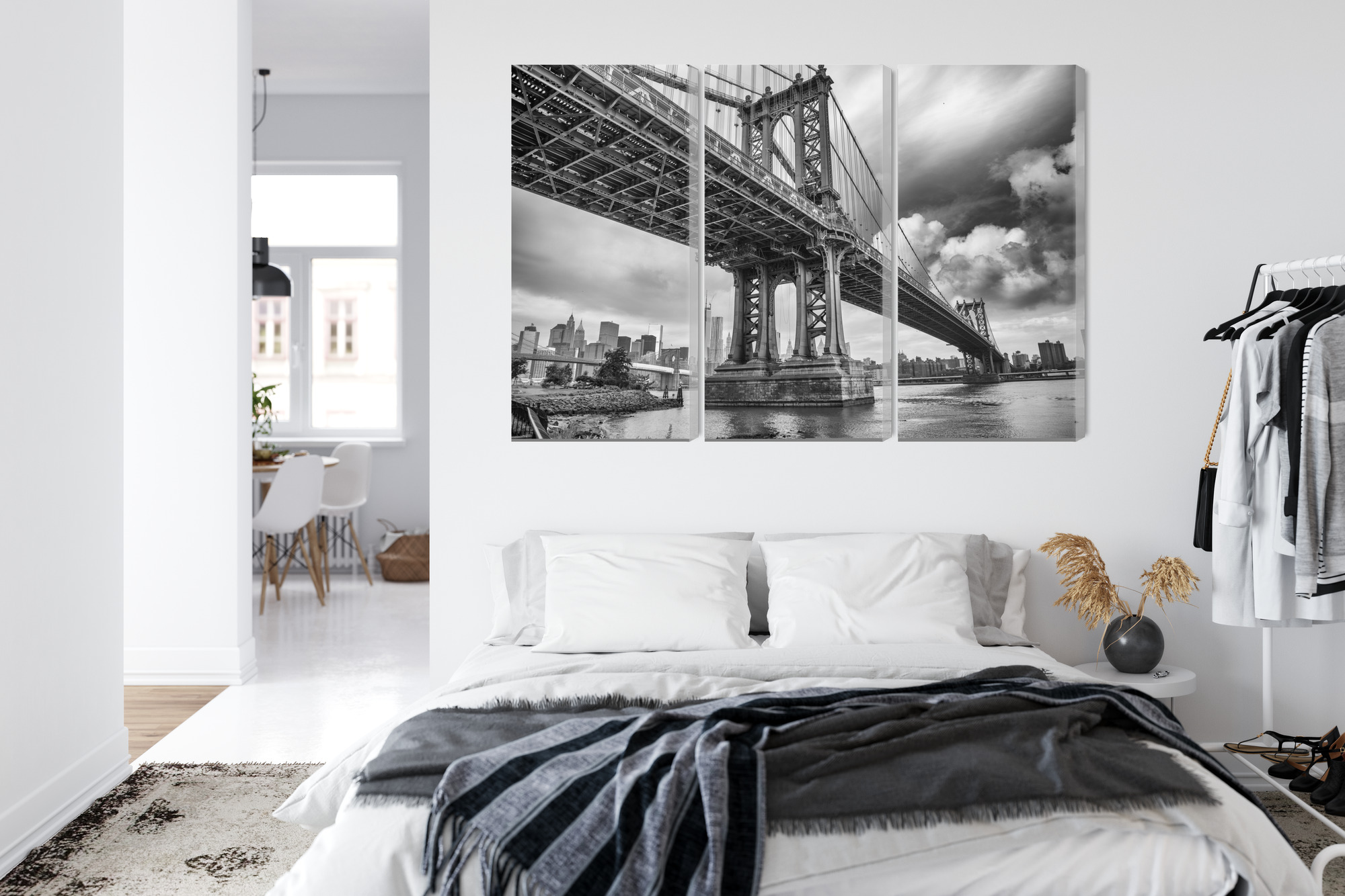 Mehrteiliges Leinwandbild Manhattan Bridge New York – Bild 6